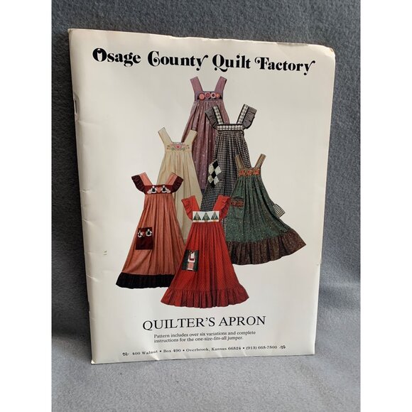 Osage County Quilt Factory Quilter's Misses Apron Sewing Pattern OCQF-QA - Picture 1 of 6